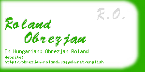 roland obrezjan business card